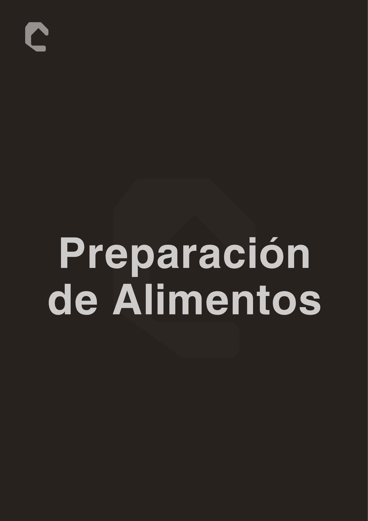 Preparación de Alimentos - Materiales Castillo
