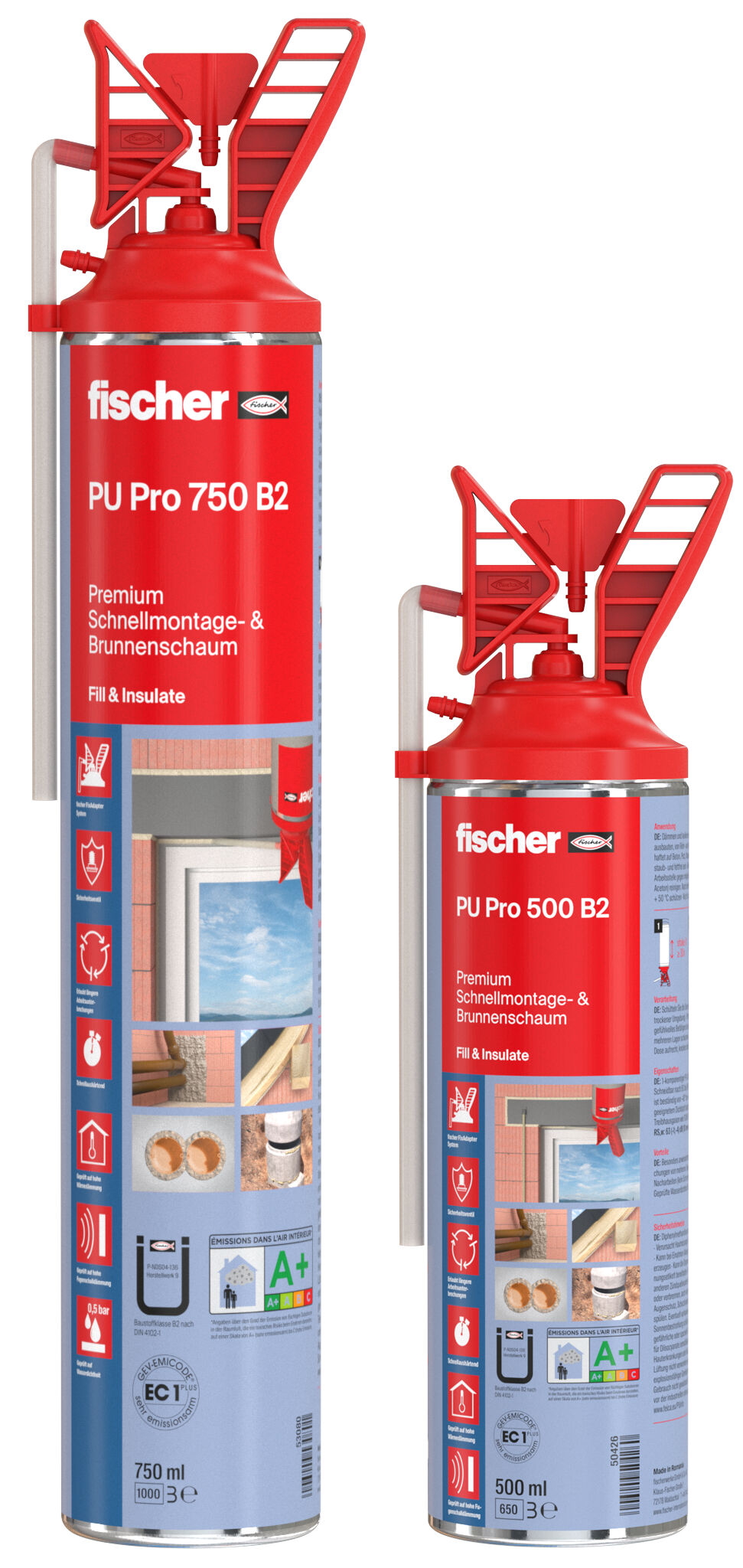 Espuma de Montaje Rápido Premium PU 500 Fischer