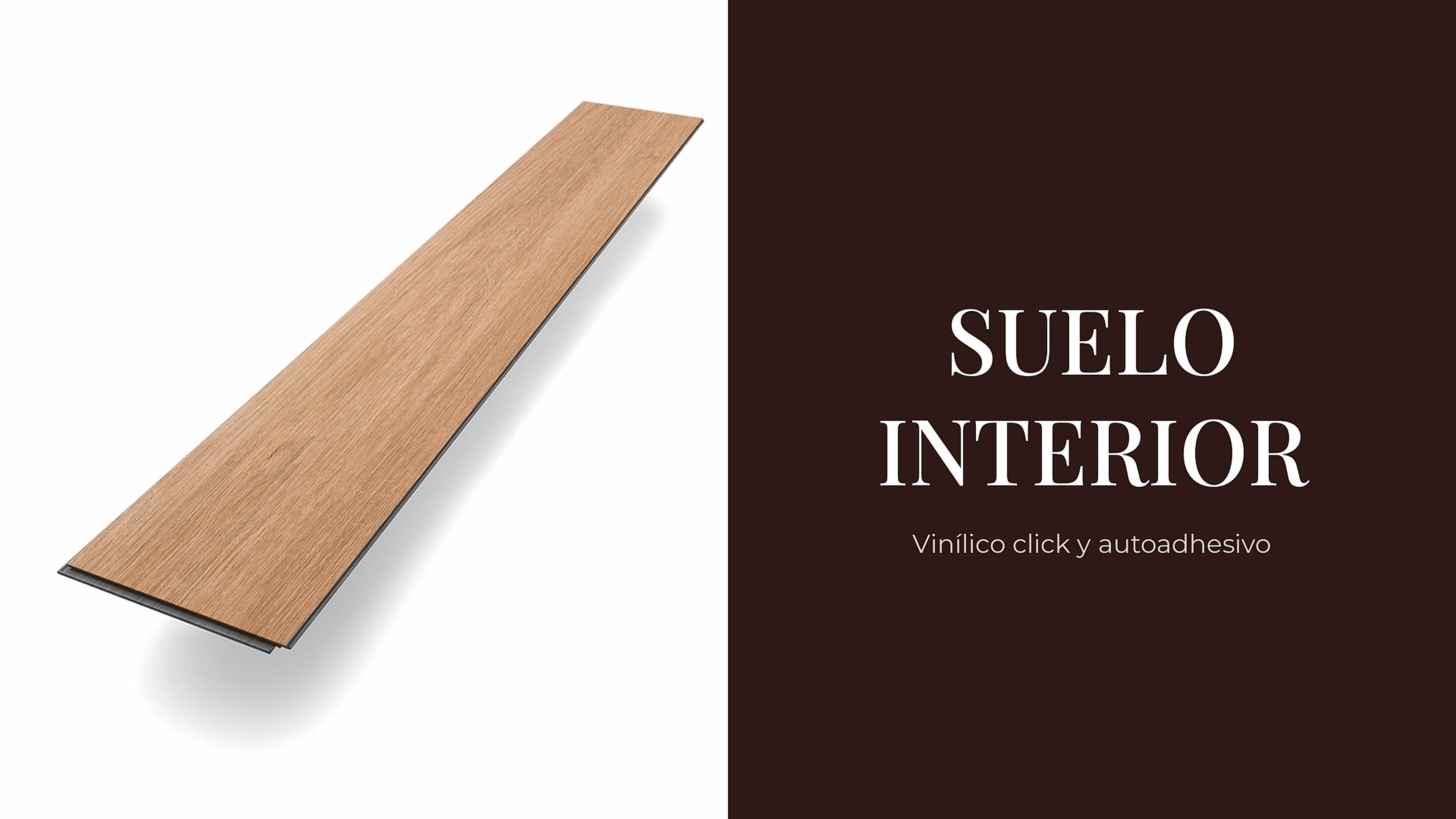 Suelo interior vinílico click y autoadhesivo