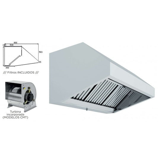 Campana mural con turbina 2500 mm