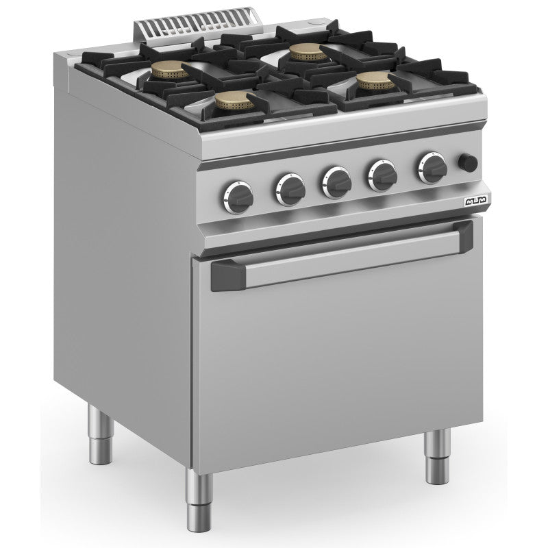 Cocina a gas 4 fuegos con horno 700 mm