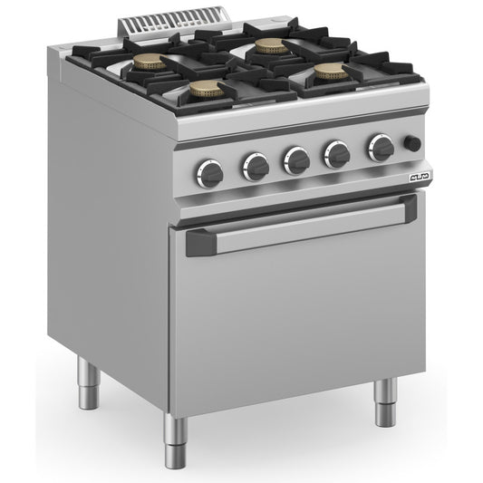 Cocina a gas 4 fuegos con horno 700 mm