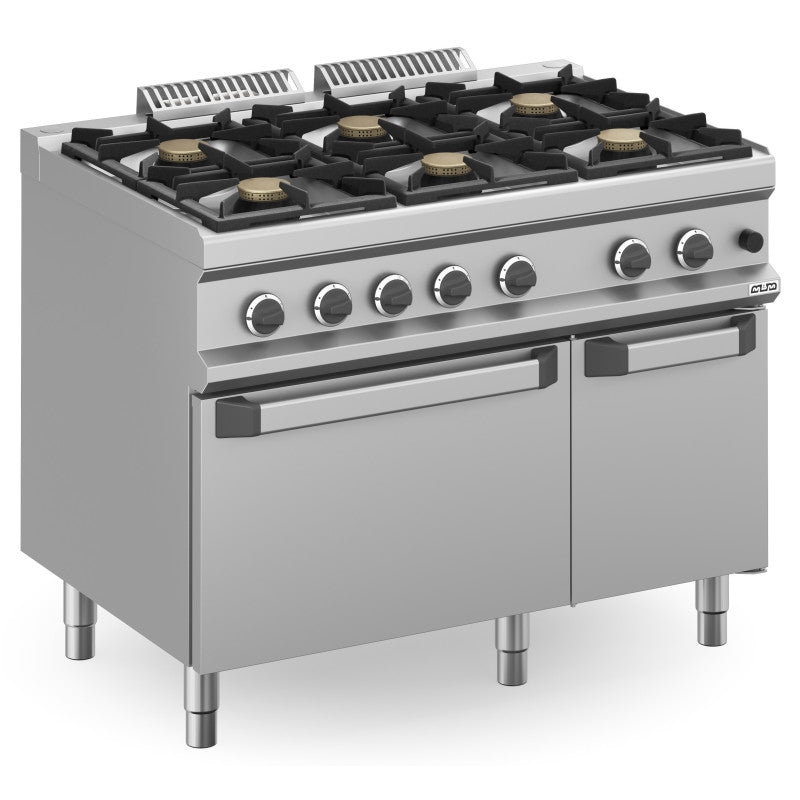 Cocina a gas 6 fuegos con horno 1100 mm