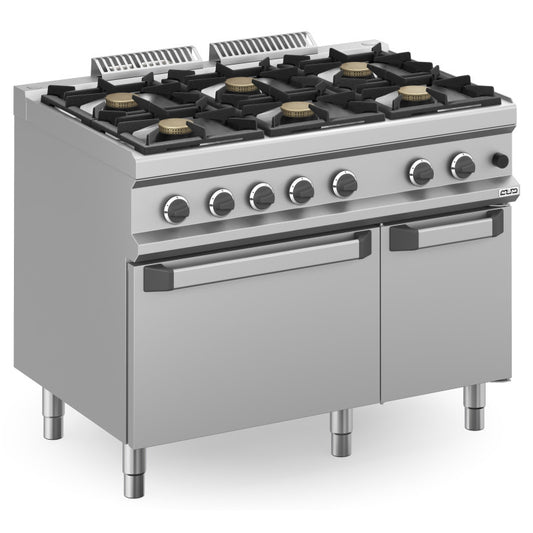 Cocina a gas 6 fuegos con horno 1100 mm
