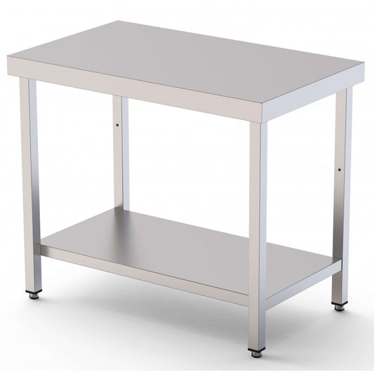 Mesa de trabajo inox con estante 2000×600 mm