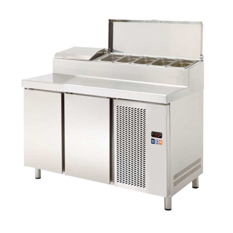 Mesa de pizza refrigerada con vitrina 1350 mm