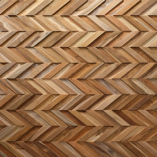 Teca Chevron — detalle del patrón