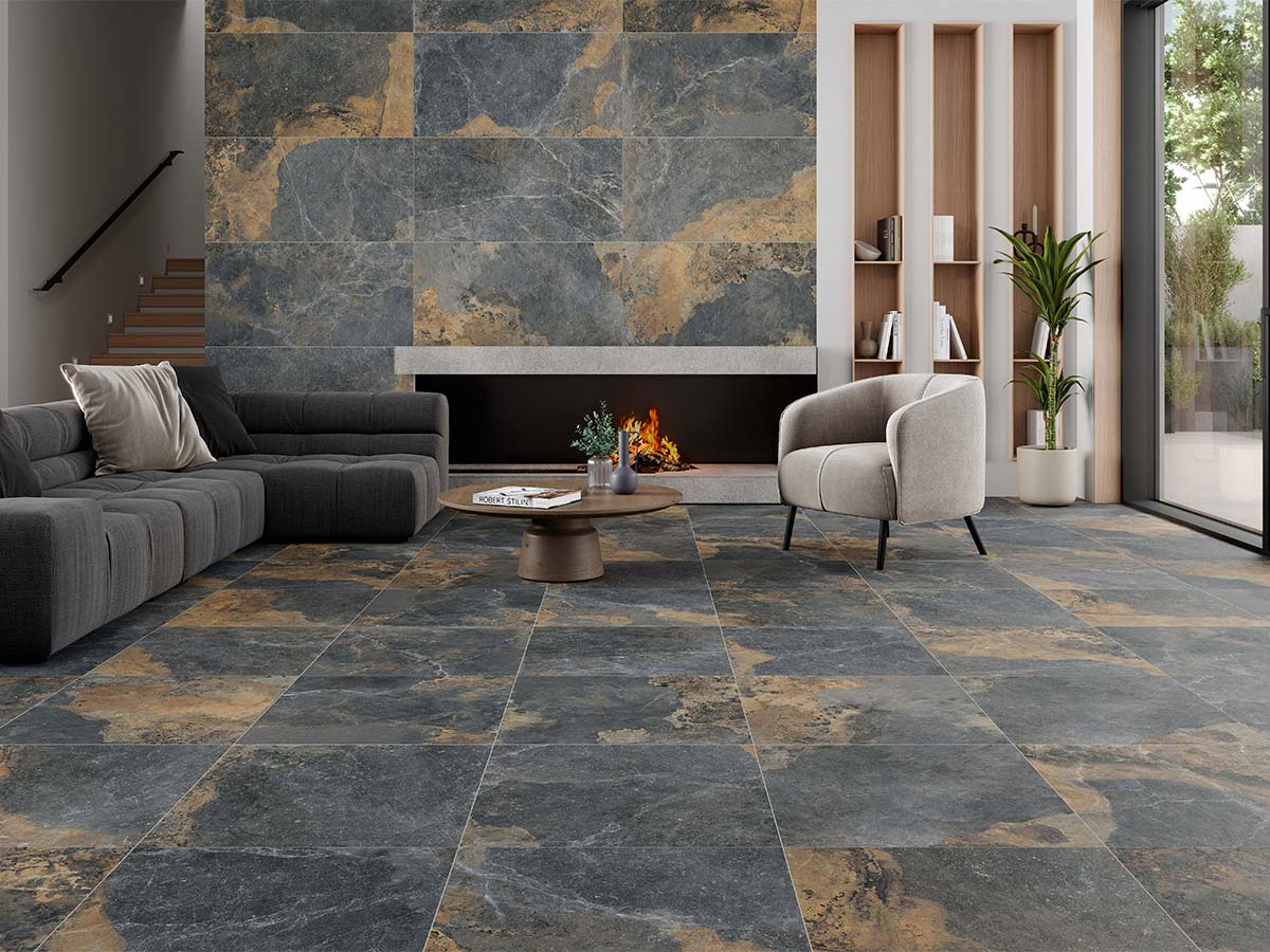 Porcelánico antideslizante efecto piedra Strato Natural 60x120
