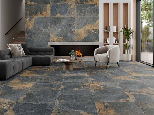 Porcelánico antideslizante efecto piedra Strato Natural 60x120