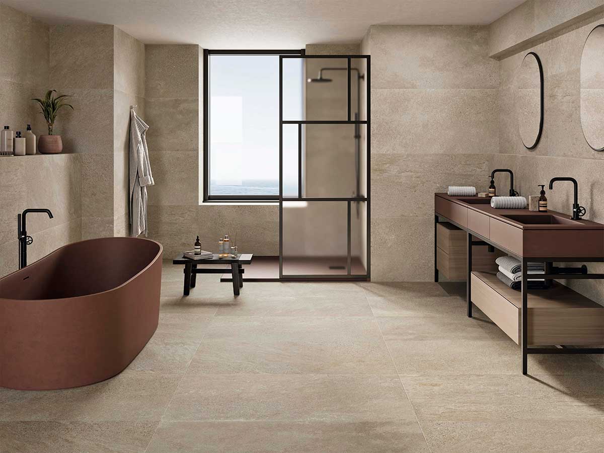 Suelo porcelánico efecto piedra Triunfo Natural 60x60