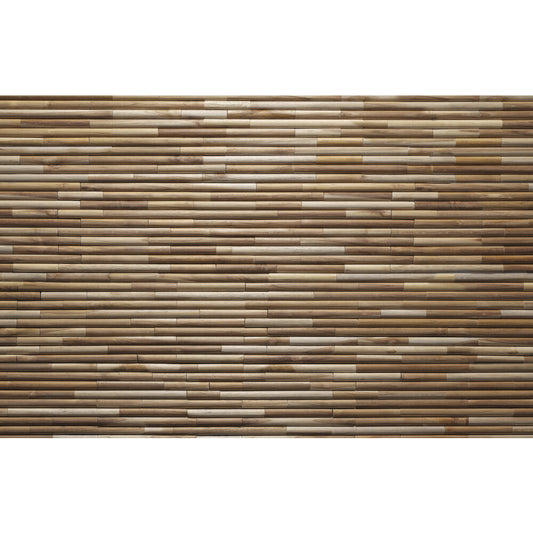 Teca Round panel pared 3D madera teca - vista frontal